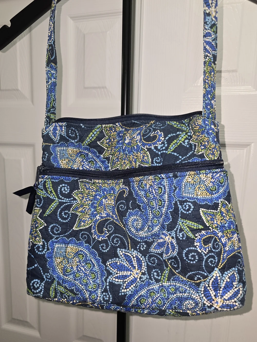 Liz & Co. Blue Paisley Quilted Crossbody Bag